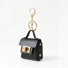 Bolso de mano mini de estudiante de unicolor de PU, monedero con cierre cuadrado, bolsa de almacenamiento mini para auriculares, colgante llavero portátil, accesorio de correa para el hombro del teléfono, accesorios de regalo del Día de San Valentín - Multicolor - Ver 3