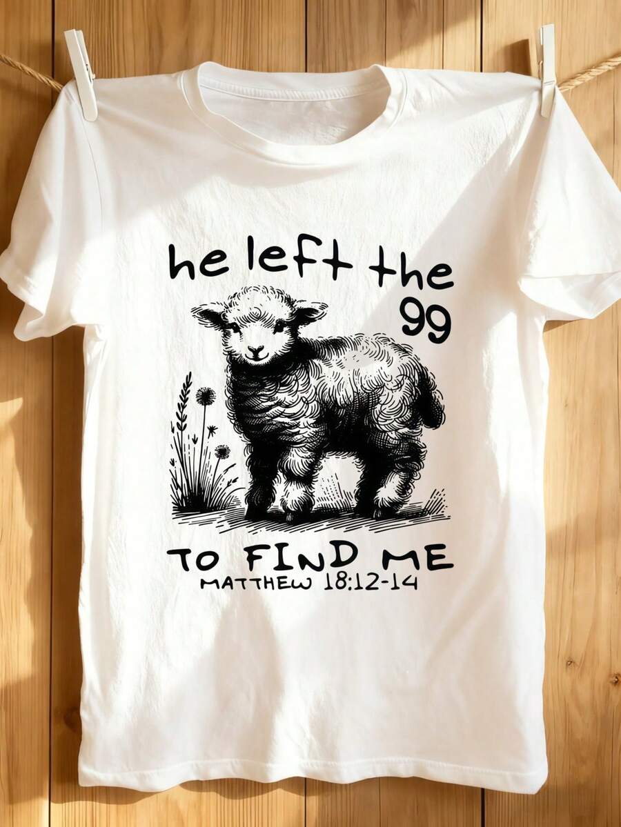 VivaGlam-He Departed With That Humorous Christian T-Shirt For Both Men And Women - White - View 1