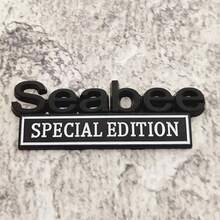 2PCS Seabee Edition Emblem Car Decals 3D Metal Letters Badge Sticker For Auto Fender Trunk Tailgate Car Accessories Armed Force Military Adhesive Decal For SUV Truck Laptop Black/White - 黑色/白色 - 查看 4