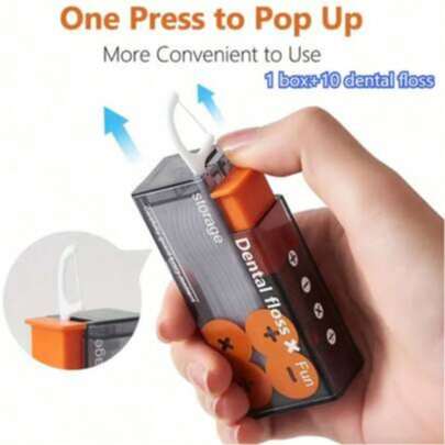 1pc Automatic Pop-Up Toothpick Holder, High-Quality Portable Mini Toothpick Storage Box, Rectangular Toothpick Dispenser, Suitable For Home And Office Desk