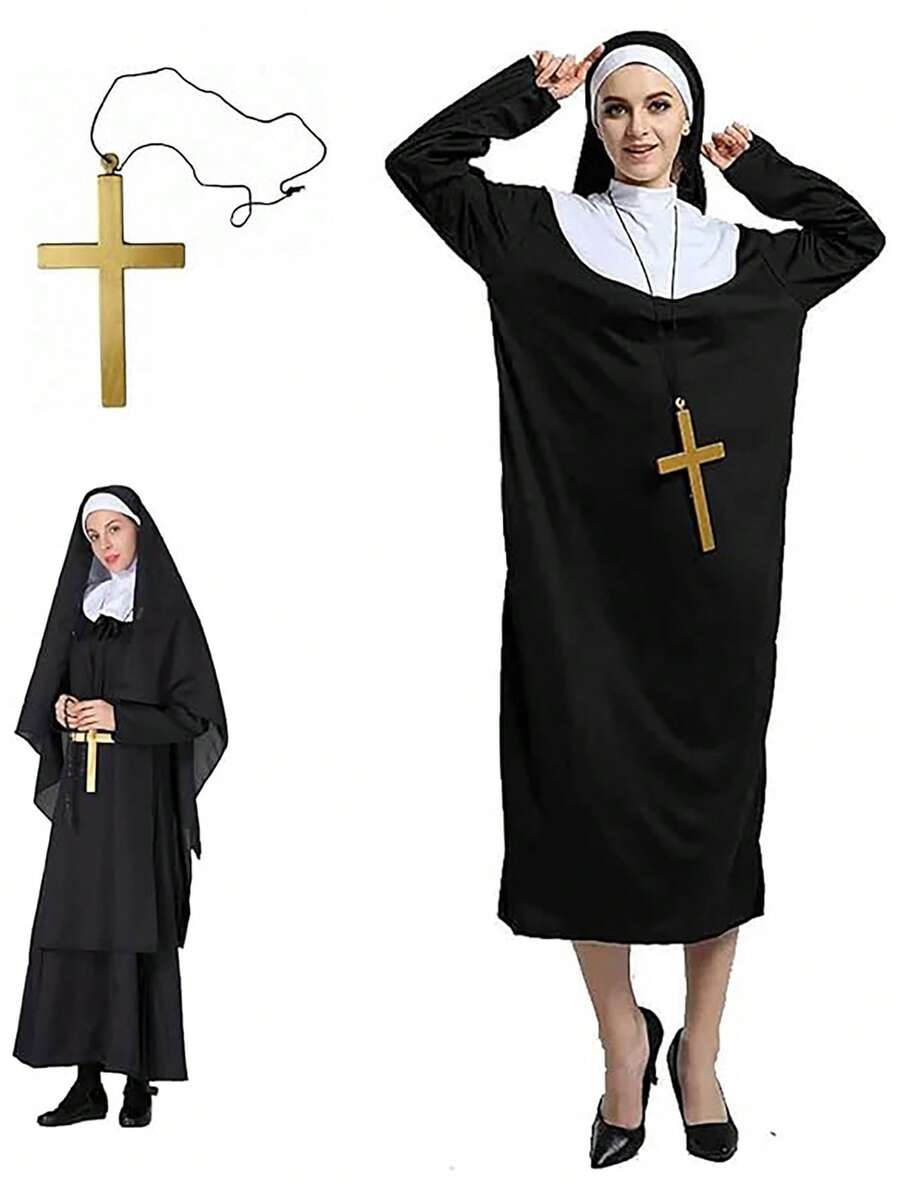 Bộ trang phục nữ tu, áo choàng nữ tu Công giáo dành cho nữ, trang phục cosplay - Nhiều màu - Xem 1