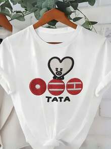 Damen T Shirt Bequem Modern Mode Essentials Must Have  Neue Kollektion Fashion Bestseller - White - View 2
