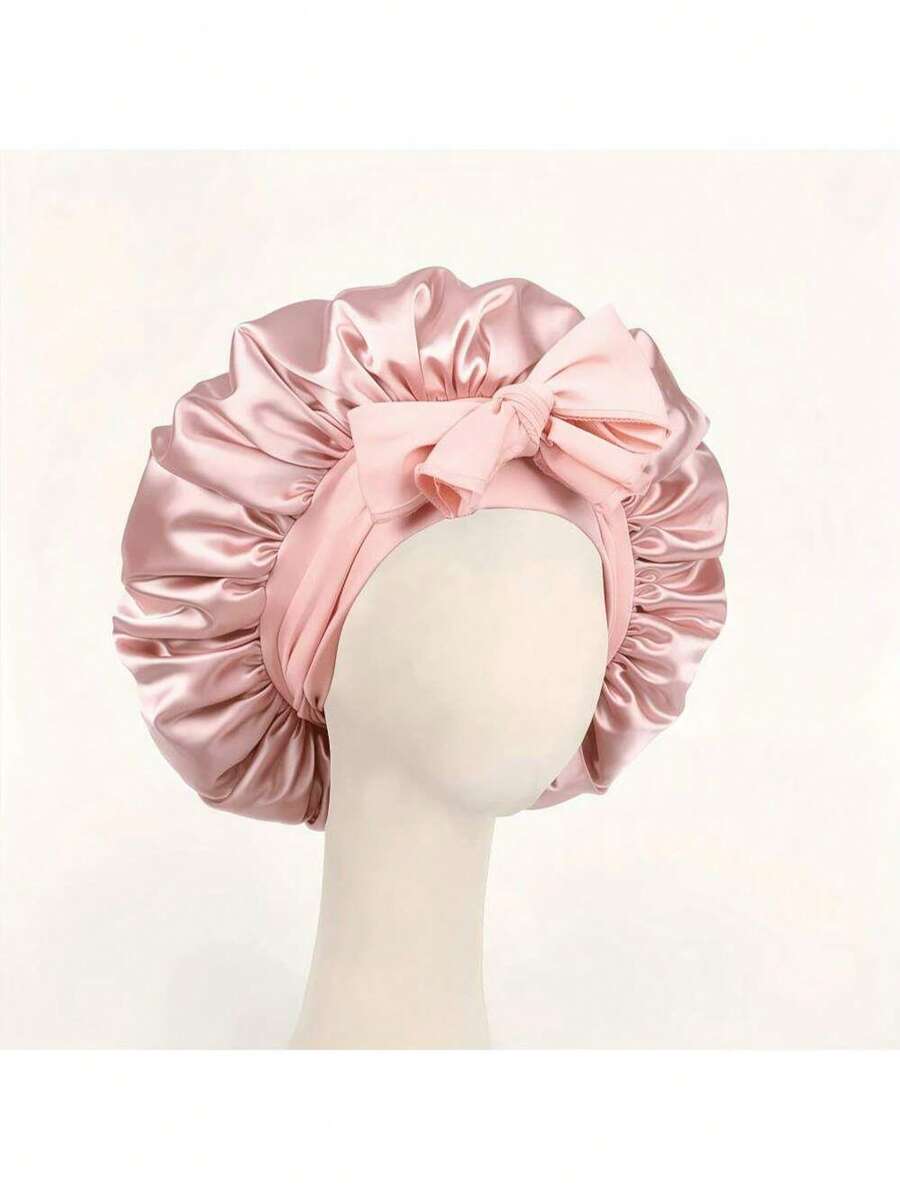 1pc Women's Elastic Satin Sleeping Cap/Makeup Cap/Daily Hair Care Cap, Silk Cap, Satin Cap,Summer,Beach,Hat - Multicolor - View 1