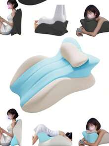 Upgraded Multi-Functional Comfortable Cushion, Couples Memory Foam Wedge Pillow, Couples Seat Cushion Pillow, Multi-Functional Couples Back Cushion Pillow, Low Buttock Pad, 3D Memory Foam, Multi-Functional Sleeping Pillow, Ergonomic Buttock Support Pad. This Is A Multi-Functional And Portable Relaxation Cushion Suitable For Home, Office, Yoga, Daily Rest, Reading, And Movie Watching Scenarios. High-Quality Removable Pillow Insert. - Black Set (including Small Pillow) - View 5