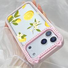 スマホケースラインストーンフレーム猫耳透明ケースキラキラ女性向けスマホケース傷防止カメラレンズ保護耐衝撃クリア/ラインストーン付き/ソフトTPU苹果17proMax/17pro/17/11/12/13/14/15/15Pro/15PluS/15ProMax/16/16Pro/16PluS/16ProMax/高級感おしゃれインスタ映えかわいい/レトロ/ガーリー - 灰色 - チェックする 3