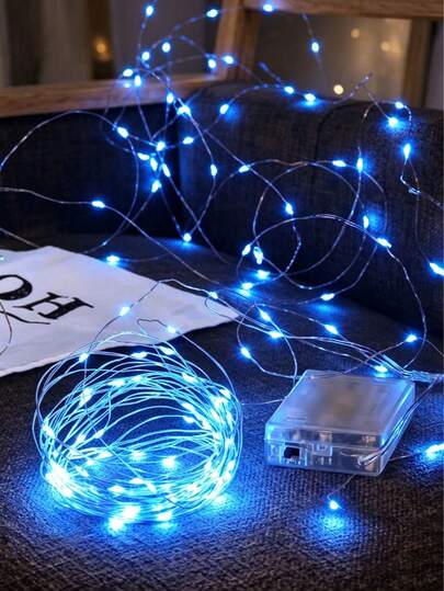 6 قطع 5 متر 50 مصباح LED أزرق بارد على شكل نجوم، تعمل بالبطارية، مرنة وقابلة للثني، تخلق جوًا مريحًا للغرفة والمنزل والحفلات والزفاف وجدار الصور وزجاجات الديكور