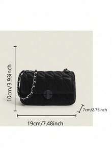 2026 New Green Diamond Quilted Chain Shoulder Bag, Mini Cute Crossbody Bag, Small Square Bag, Underarm Bag, Business Women Casual Fashion Commuter Bag, Suitable For Work, Shopping, Dating, Travel, Vacation, Students, Women Daily Use - Black - View 9