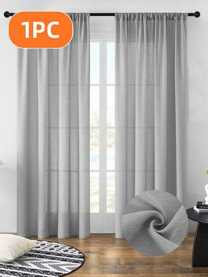 1pc/2pcs Light-Transmitting And Anti-Hook Crown Yarn, Top Rod Installation, Comfortable Hand Feel, Smooth Yarn Curtain, Anti-Scratch Window Yarn Suitable For Living Room, Bedroom, Balcony, Bay Window, Study Decoration Curtain
