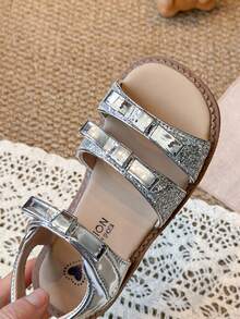 Children's Fashionable Minimalist Anti-Slip Durable Soft Comfortable Sandals, Suitable For Spring And Summer - Silver - View 7