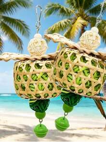 Bán sỉ 1 món đồ dùng cho vẹt nhỏ, đồ chơi cho vẹt, đồ chơi nhai bằng tre, lồng, vụn gỗ, hoa lụa, đồ chơi giảm căng thẳng, đồ chơi vẹt mới, lồng nhai bằng tre, vụn gỗ, hoa lụa, dây kim loại, đồ chơi giảm căng thẳng - 1 vòng huấn luyện - Xem 7