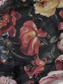 Vestido de cola de pez con estampado floral elegante para mujer, verano - Negro - Ver 5