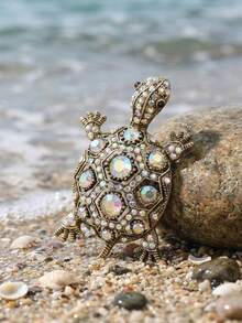 Luxury Rhinestone Turtle Brooch - Fashionable Animal Pin Suitable For Women And Men For Daily Wear And Party, Friend Gift Decorative Badge - Turtle - View 20