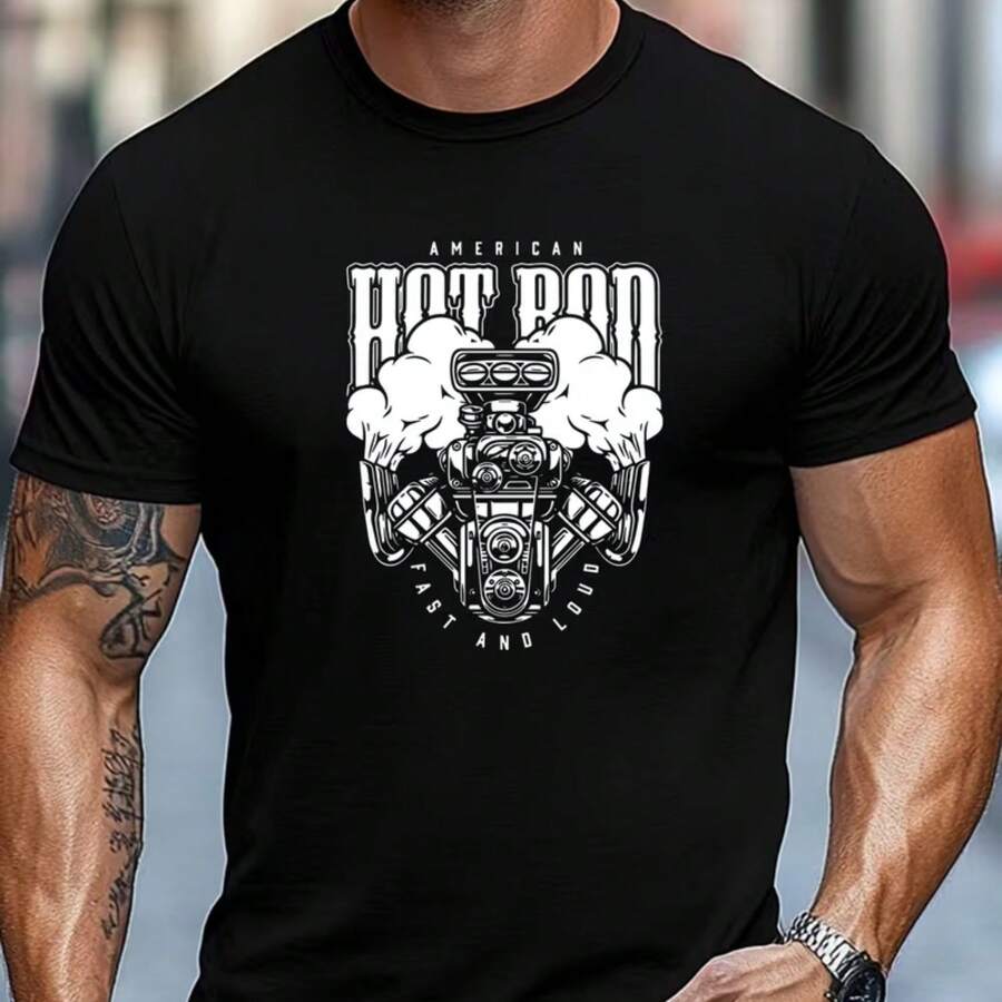 Printed T-Shirt For Men And Women - 黑色 - 查看 1