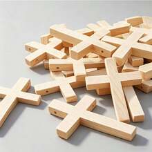10/20/30/40/50pcs/Pack Small Wooden Cross Pendant, Wholesale Mini Wooden Cross Pendant, Tiny Cross, Wooden Cross Bulk, Mother's Day Christmas Birthday Gift (Upgraded Thicker Material) - White (Upgraded Material, Thicker Version) - View 6