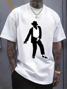 Camiseta Gráfica de Bailarines para Hombre y Mujer - Camiseta Urbana 100% Transpirable con Estampado de Silueta de Pareja Bailando, Resistente a la Decoloración y Lavable a Máquina, Camiseta Casual de Manga Corta y Cuello Redondo en Tallas Grandes para Atuendo Informal, Top Unisex de Tela Suave para Baile - Blanco - Ver 7