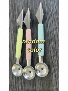 Stainless Steel Fruit Ball Scoop, Reusable Watermelon Scoop, Creative Carving Tool, Fruit Ball Maker, Watermelon Scoop, Fruit Cutter, Kitchen Gadgets, Ergonomic Design, Anti-Rust Fruit Ball Scoop, Easy To Use For Fruits, Reusable Watermelon Scoop, Creative Melon Ball Scoop - Multicolor - View 12