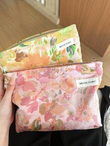 MEYOU FAIRY AGG 女款清新風格小化妝包，內層收納袋，便攜旅行盥洗包，手提包，多功能護膚品收納袋，女用衛生棉收納袋，送給媽媽或女友的禮物，學生筆袋 - 彩色 - 查看 5