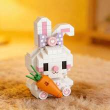 8pcs Micro Particle Building Blocks Cute Animal Theme Toy Series, Adorable Corgi, Owl, Dolphin, Rabbit, Cat And More Animals, DIY Creative Assembly Educational Combination, Suitable For Window Decoration, Living Room Decor, Birthday Holiday/Friend Gift, Parent-Child Interaction To Accompany Child Growth. - Multicolor - View 10