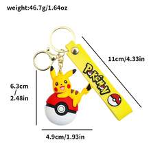 Hasbro 1pc Pokeball Keychain Set, Eevee Plush Keychain, Anime Collectible Keychain Suitable For Bags, Backpacks, Gifts - Multicolor - View 6