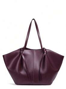 Dedoo Fashionable Large Capacity Trapezoid Design Lock Closure Women's Shoulder Bag, Luxury PU Leather Handbag, High-Quality Underarm Bag - Red - View 6