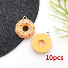 10/12 chiếc mặt dây chuyền hình bánh donut bằng nhựa màu pastel ngọt ngào kích thước 18x21mm có hiệu ứng kem phủ, dùng làm mặt dây chuyền bông tai DIY cho trang sức thủ công. - Nhiều màu - Xem 17