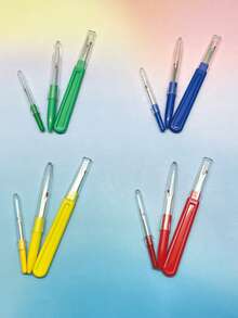 3pcs Seam Ripper Set, Suitable For Multiple Scenarios, Comes With Transparent Protective Cover, Prevent Blade From Scratching Hands When Not In Use, Applicable For Clothing Repair, Button Holes, Embroidery And DIY - Thread Remover - View 2
