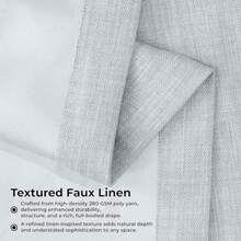 HPD Half Price Drapes Cortinas de Lino sintético con Textura para oscurecer la habitación para recámara, 96 Pulgadas de Largo 1 Panel , Cortinas de 50 Pulgadas de Ancho x 96 de Largo para decoración - Gris jaspeado - Ver 3