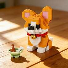 8pcs Micro Particle Building Blocks Cute Animal Theme Toy Series, Adorable Corgi, Owl, Dolphin, Rabbit, Cat And More Animals, DIY Creative Assembly Educational Combination, Suitable For Window Decoration, Living Room Decor, Birthday Holiday/Friend Gift, Parent-Child Interaction To Accompany Child Growth. - Multicolor - View 6