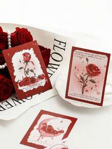 20 tấm thiệp vẽ tay 520 dùng cho ngày Valentine, thiệp bó hoa, thiệp tình yêu đôi lứa, nhãn trang trí hộp quà sinh nhật. - nhiều màu - Xem 1