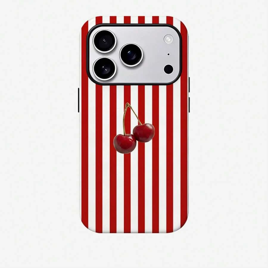 Cherry Pattern Film 2-In-1 Phone Case - Durable, Shockproof, And Fashionable Protection, Compatible With Iphone 17 16 15 14 13 12 11 Plus Pro Max Air Series, Perfect Birthday Gift For Friends - Multicolor 1 - View 1