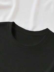 T-shirt i K-Drama-stil för kvinnor - Koreansk text med K-Drama-citat, avslappnad kortärmad T-shirt med rund hals, med koreanska fraser (koreanska undertexter/engelska undertexter) vit sommaroutfit damensommer outfit damen - svart - Visa 3