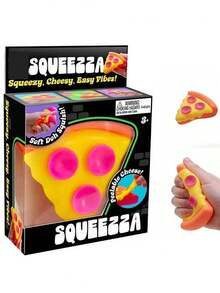 Pizza Shaped Squeeze Toy, Slow Rebound Stress Relief Toy, Soft Rubber Squeeze Toy, Small Office Stress Relief Item, Student Relaxation Toy, Creative Desktop Stress Relief Decor, Adult Stress Relief Toy, Squeeze Vent Toy, Soft Tactile Stress Relief Toy, Holiday Party Favor, Small Gift For Friends, Stress Relief And Healing Toy, Daily Relaxation Squeeze Toy, Portable Mini Stress Relief Toy - Multicolor - View 1