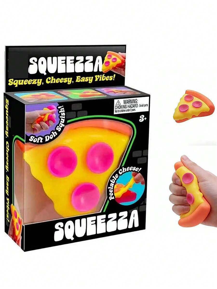 Pizza Shaped Squeeze Toy, Slow Rebound Stress Relief Toy, Soft Rubber Squeeze Toy, Small Office Stress Relief Item, Student Relaxation Toy, Creative Desktop Stress Relief Decor, Adult Stress Relief Toy, Squeeze Vent Toy, Soft Tactile Stress Relief Toy, Holiday Party Favor, Small Gift For Friends, Stress Relief And Healing Toy, Daily Relaxation Squeeze Toy, Portable Mini Stress Relief Toy - Multicolor - View 1