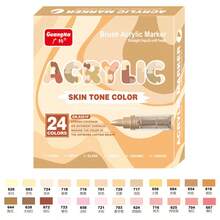 Guangna 12/24 Colors 1 Set Skin-Tone Macaron Color Series 72 Colors Soft-Tip Direct Liquid Acrylic Marker Pens, Student Art Painting DIY Graffiti Soft-Tip Colorful Pen Set, Foldable Color Paper Painting Anime Hand-Drawn Brush - Acrylic Marker - View 8