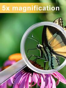 1/5pcs Small 5X Magnifying Glass, Designed For Portability, Suitable For Elderly, Students, And Outdoor Enthusiasts For Reading, Exploring Nature, And Detailed Daily Observation - A - View 3