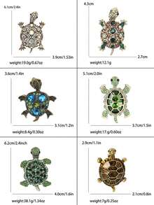 Luxury Rhinestone Turtle Brooch - Fashionable Animal Pin Suitable For Women And Men For Daily Wear And Party, Friend Gift Decorative Badge - Turtle - View 7