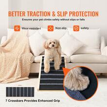 VEVOR Dog Ramp, Folding Pet Ramp For Bed, Adjustable Dog Ramp For Small, Large, Old Dogs & Cats, Wooden Pet Ramp With 39.3" Long Ramp, Adjustable From 15" To 22", Suitable For Couch, Sofa, Car - 39.3" Long - View 2