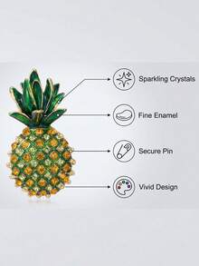 Ghim cài áo hình dứa, dưa hấu, chanh, táo và nho đính đá lấp lánh cổ điển - Ghim cài hình trái cây thời trang dành cho nữ, unisex, phụ kiện trang sức dự tiệc thường ngày / Quà tặng bạn bè, huy hiệu trang trí - hoa quả - Xem 8