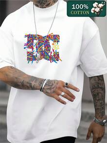 Men's Casual Short-Sleeve T-Shirt, Comfortable Breathable Crew Neck T-Shirt For All Home And Outdoor Activities, Spring-Summer Style Solid Color Print Casual Short-Sleeve Sports T-Shirt, Ideal As A Gift For Men - 白色的 - 查看 6