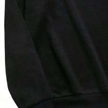 Crew Neck Long Sleeve Fleece Sweatshirt For Cold Weather With Capybara Design Backpack - Black - View 3