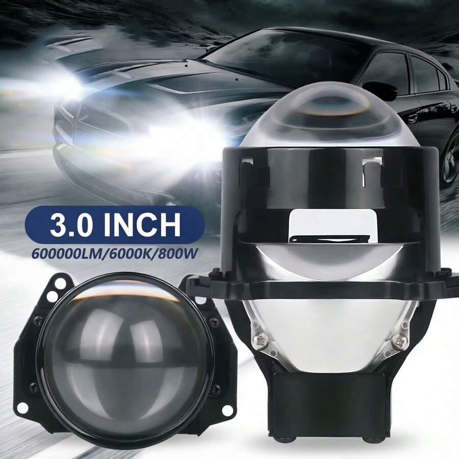 2个3英寸双LED投影大灯透镜,适用于海拉LED灯投影仪130W 100000LM二极管大灯汽车配件 - A - 查看 1