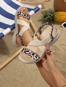 Sandal nữ kiểu Bohemian năm 2026 với quai đôi bện, đế dày, kiểu dáng giản dị, thoải mái, hở mũi, thích hợp đi biển mùa hè. - Màu be (A067) - Xem 3