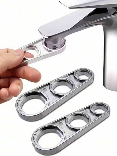 2pcs/Set 6-In-1 Faucet Aerator Removal Tool, Universal Faucet Disassembly Wrench, Suitable For Kitchen And Bathroom Faucet Accessories, Plumbing Tool For Replacement/Disassembly/Adjustment (No Assembly Required), Manual Wrench For Home Kitchen And Bathroom Faucets, Kitchen Accessories, Bathroom Accessories, Kitchen Supplies, Bathroom Supplies, Faucet Accessories, Home Decor