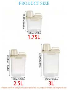 1pc/1.75L/2.5L/3L Laundry Detergent Storage Box, Household Plastic Soap Bucket, Canned Laundry Detergent Container, Special Storage Box, Large Capacity, Bottle Body And Lid Both Have Scales, With Handle, Buckle Design For Sealed Leak-Proof, Thickened PP Material, Laundry Tub, Laundry Liquid Bucket, Laundry Powder Bucket - White - View 2