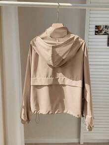 Chaqueta cortavientos casual color caqui, simple y de moda para uso diario en otoño/invierno - Burdeos - Ver 3