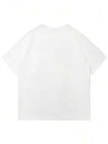 Versatile Casual Loose Fit Short Sleeve T-Shirt With Fun Racing Design Print, Ideal For Holidays, Work And Everyday Wear - 白色 - 查看 5