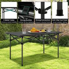 Foldable Camping Table, Lightweight Picnic Table - With Storage Bag, Portable Outdoor Folding Table - Suitable For Hiking, Backpacking And Fishing - Multicolor - View 9
