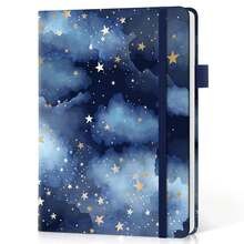 Lined Journal Notebook For Women & Men, Hardcover Leather Journal For Writing, A5 College Ruled Notebook For Work & Note Taking, Perfect For Office School Home Supplies, 160 Pages, Butterfly - S-starry Night - View 1