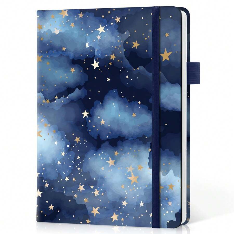 Lined Journal Notebook For Women & Men, Hardcover Leather Journal For Writing, A5 College Ruled Notebook For Work & Note Taking, Perfect For Office School Home Supplies, 160 Pages, Butterfly - S-starry Night - View 1