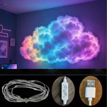 DIY LED Cloud Lamp, Colorful Lightning Cloud 3D Night Light, Atmosphere Decorative Lamp, Suitable For Home Decor, Entertainment Room, Wall Decoration - 彩色 - 查看 4
